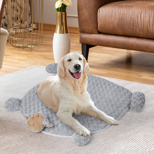 LARGE Dog Beds Pet Calming Squeaky - Grey