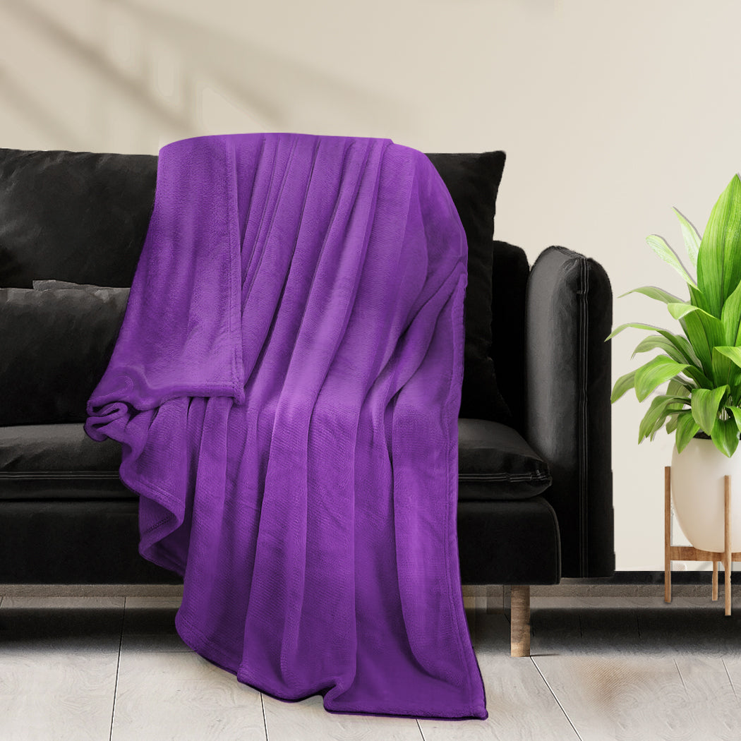 Waylon Throw Ultra-Soft Blanket 320gsm 220x160cm Warm - Aubergine