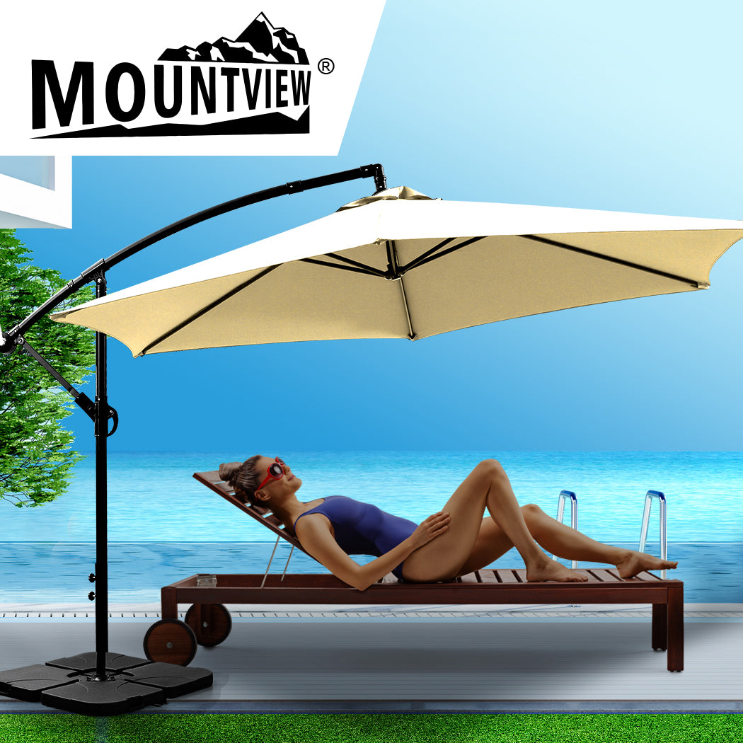 Mountview 3M Outdoor Umbrella Cantilever Grey