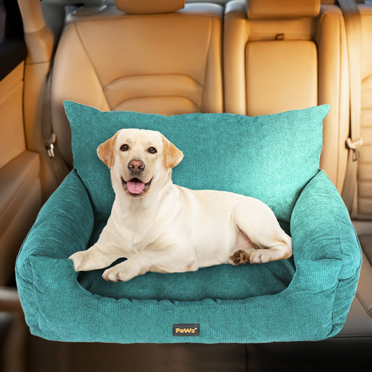 Pet Car Booster Seat Dog Protector Portable Travel Bed Removable Green - Green Large