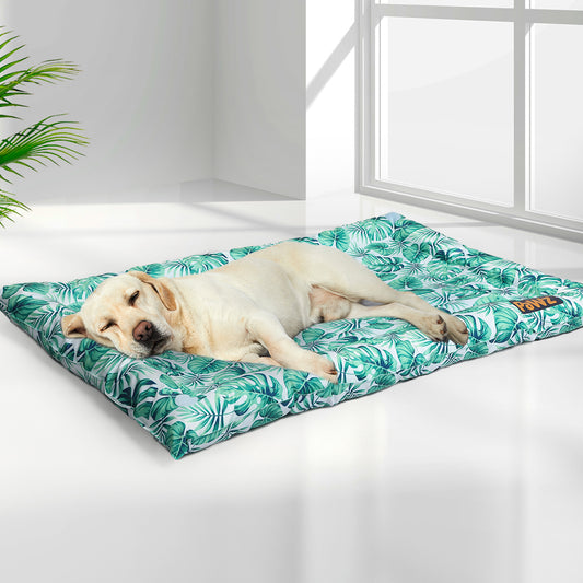 MEDIUM Dog Beds Pet Cool Gel Mat Bolster - Green