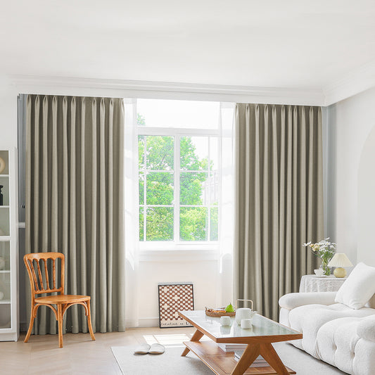 Set of 2 240x250 Blockout Curtains Chenille - Coffee