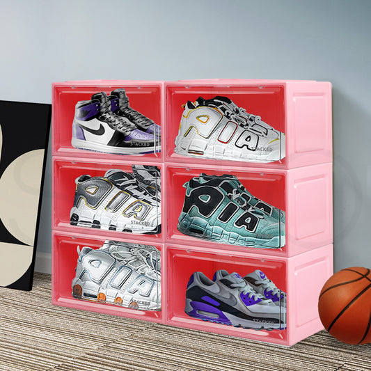 Stacked Sneaker Display Case 6x Shoe Pink