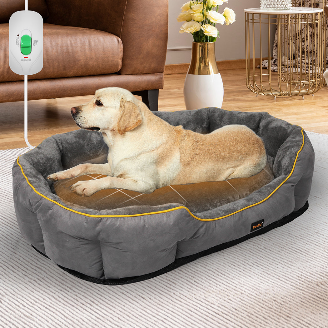 XLarge Dog Beds Electric Pet Heater Heated - Grey