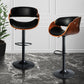 81.5cm Toulouse Bar Stools Kitchen Gas Lift Wooden Beech Stool Chair Swivel Barstools - Black