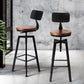 81cm Marseille Industrial Bar Stools Kitchen Stool Wooden Barstools Swivel Vintage Chair - Black & Wood