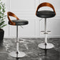 82.5cm Essen Kitchen Bar Stools Gas Lift Wooden Beech Stool Metal Barstools - Black & Silver