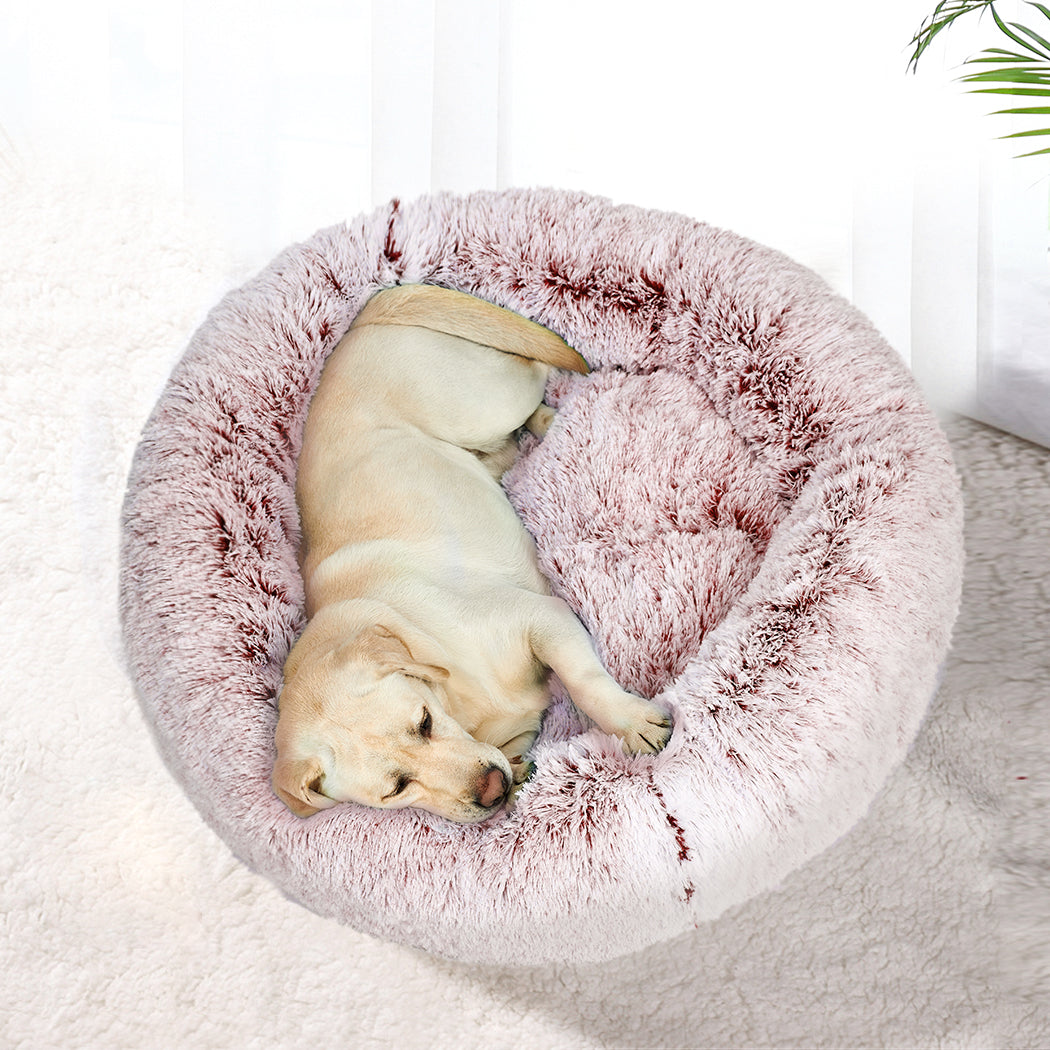 MEDIUM Dog Beds Pet Donut Nest Calming - Pink