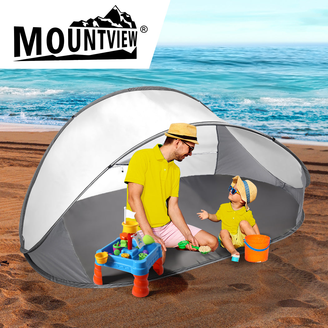 Pop Up Tent Camping Beach Tents 4 Person Portable Hiking Shade Shelter Grey