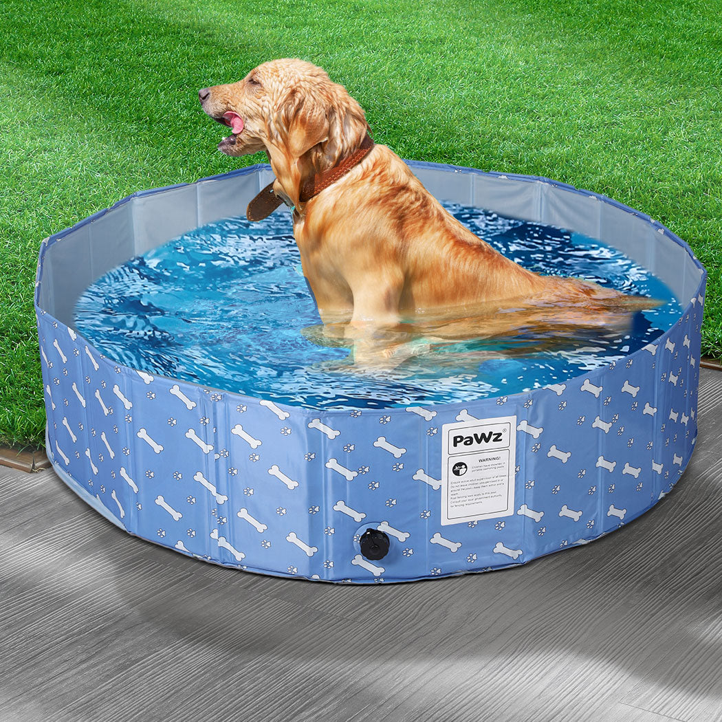 Portable Pet Swimming Pool Kids Dog Cat Washing Bathtub Outdoor Bathing Blue SMALL