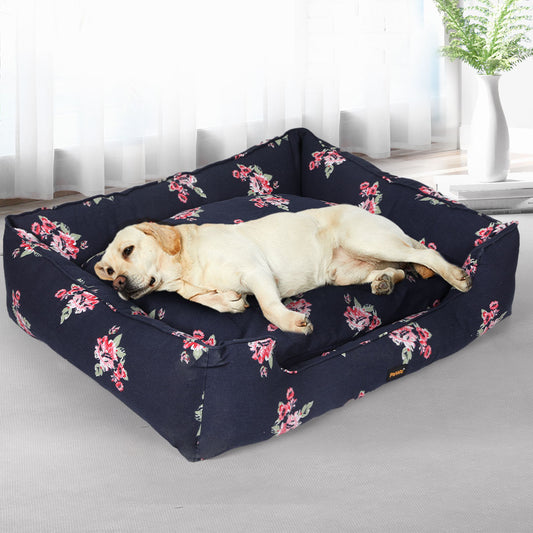 Kamchatka Dog Beds Calming Pet Cat Washable Removable Cover Double-Sided Cushion - Navy XXXLARGE