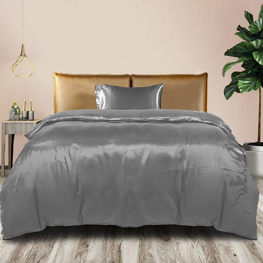 KING SINGLE Quilt Cover Set Bedspread Pillowcases - Summer Grey