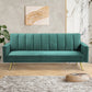 Mari 3 Seater Sofa Bed Convertible Velvet Lounge Recliner Couch Sleeper - Green