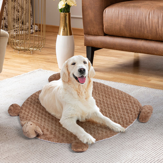 LARGE Dog Beds Pet Calming Squeaky - Tan