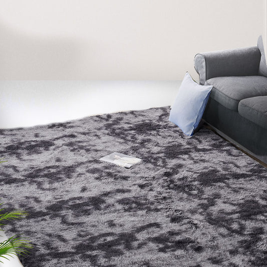 Caden 200x230 Floor Rug Shaggy Soft Large Area Rugs Tie-Dyed - Midnight City