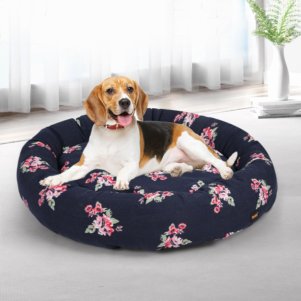 LARGE Dog Beds Washable Calming Pet Bedding - Navy