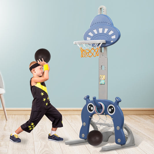 BoPeep Kids Basketball Hoop Set Stand Sports Gift Toys 5-in-1 Adjustable Height