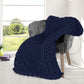 Whimsy Weighted Soft Blanket Knitted Chunky Bulky Knit 3KG - Navy Blue