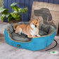 MEDIUM Dog Beds Electric Pet Heater Heated - Blue