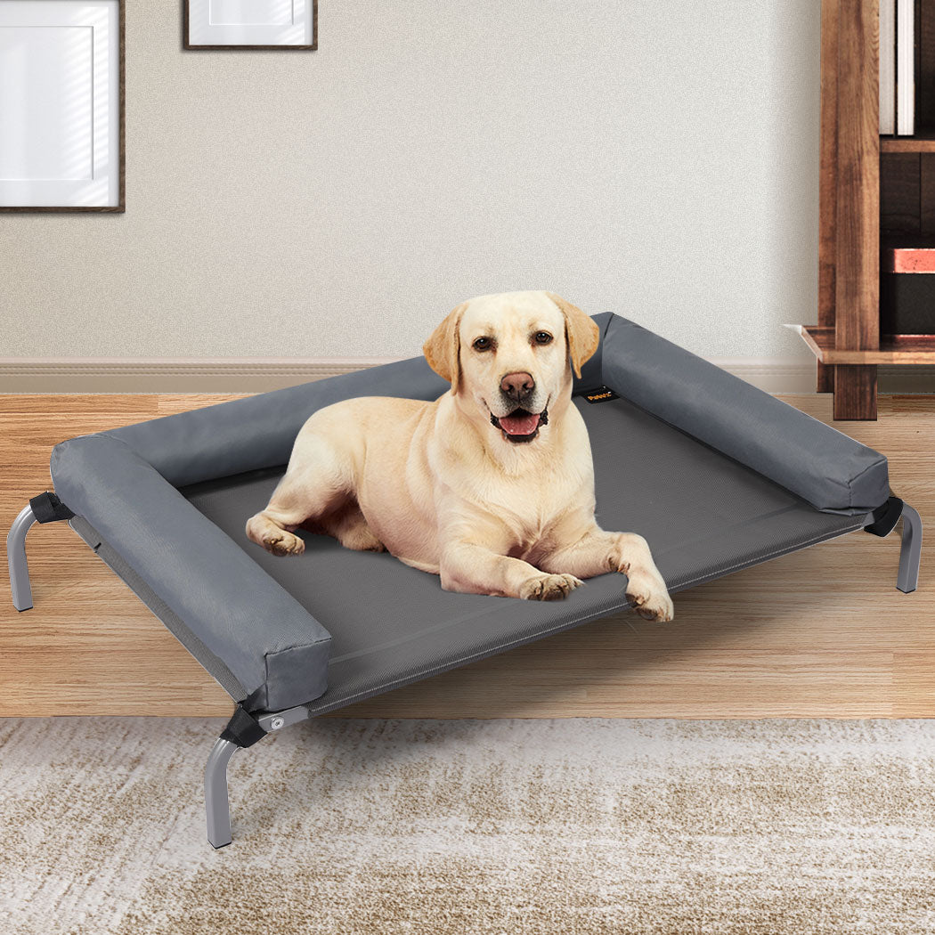 MEDIUM Dog Beds Elevated Pet Puppy - Grey