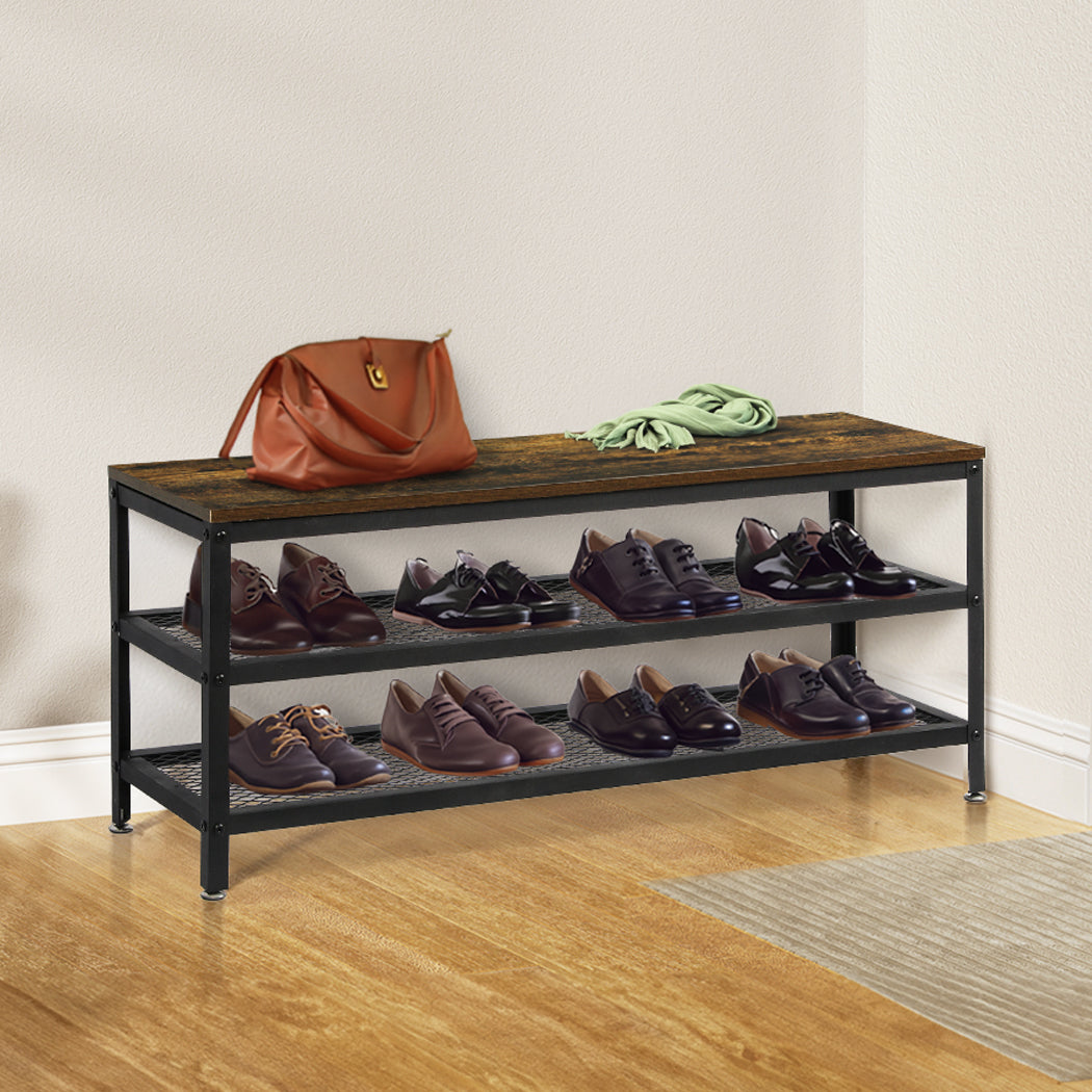 Levede 3-Tier Shoe Rack Bench 100cm