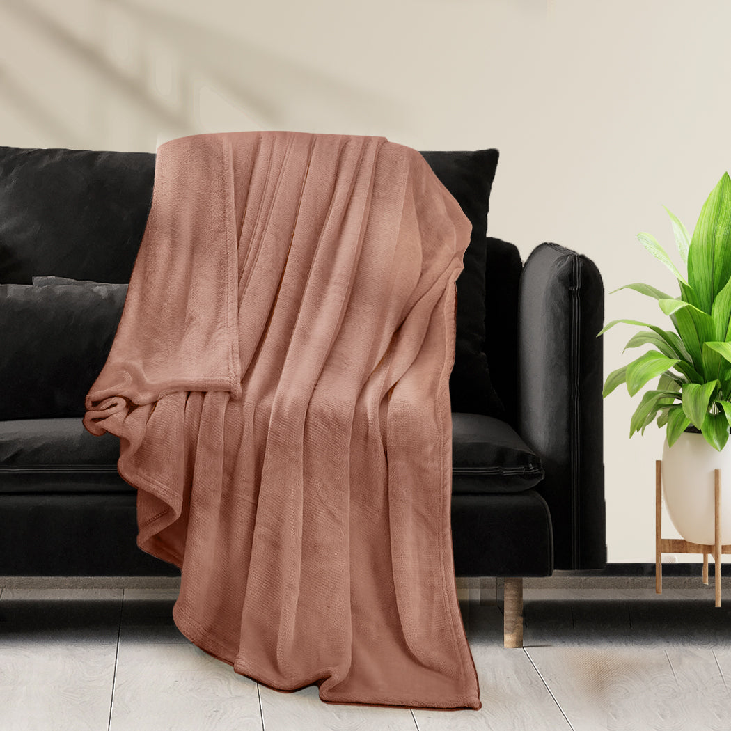 Waylon Throw Ultra-Soft Blanket 320gsm 220x240cm Warm - Mink