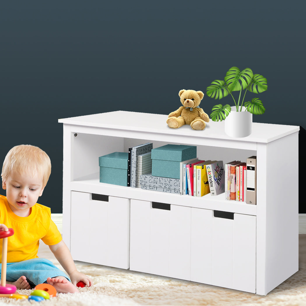 Kids Toy Storage Unit Organiser - White