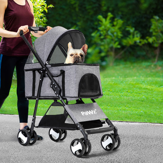 Pet Stroller Dog Cat Travel Carrier Pram Foldable Pushchair Outdoor Large