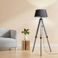 Tripod Wooden Floor Lamp Shaded Reading Light Adjustable Home Lighting