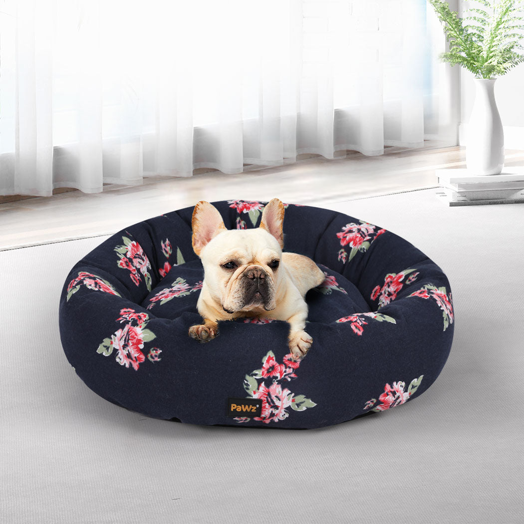 MEDIUM Dog Beds Washable Calming Pet Bedding - Navy