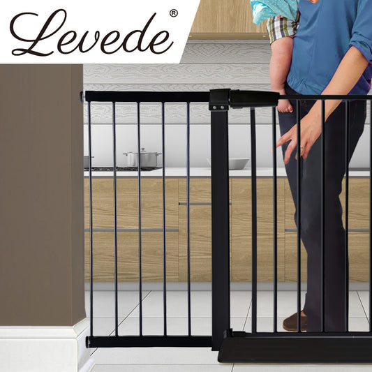 Baby Kids Safety Security Gate Stair Barrier Doors Extension Panels 45cm Black