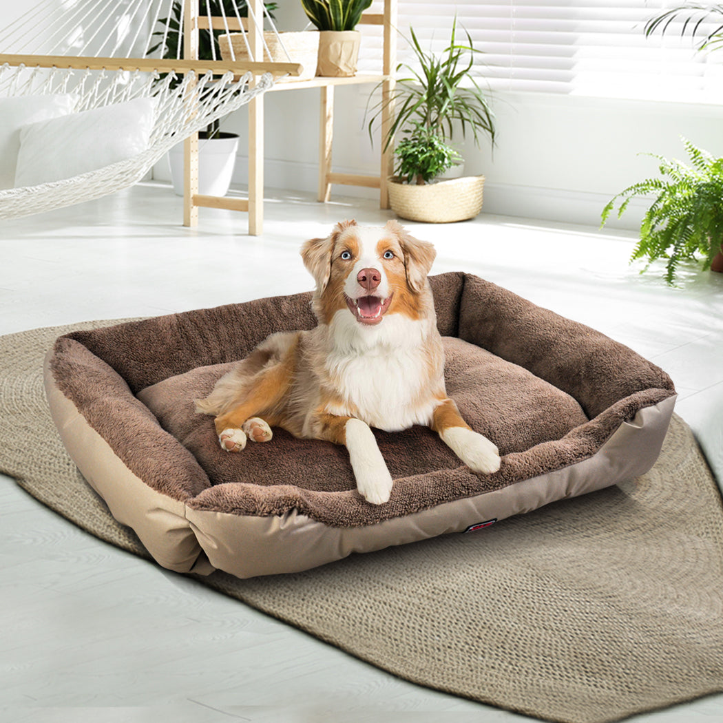 Barbet Dog Beds Pet Cat Deluxe Soft Warm Cushion Lining - Cream LARGE