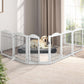 6 Panels Pet Dog Playpen Puppy Exercise Cage Enclosure Fence Indoor White - White