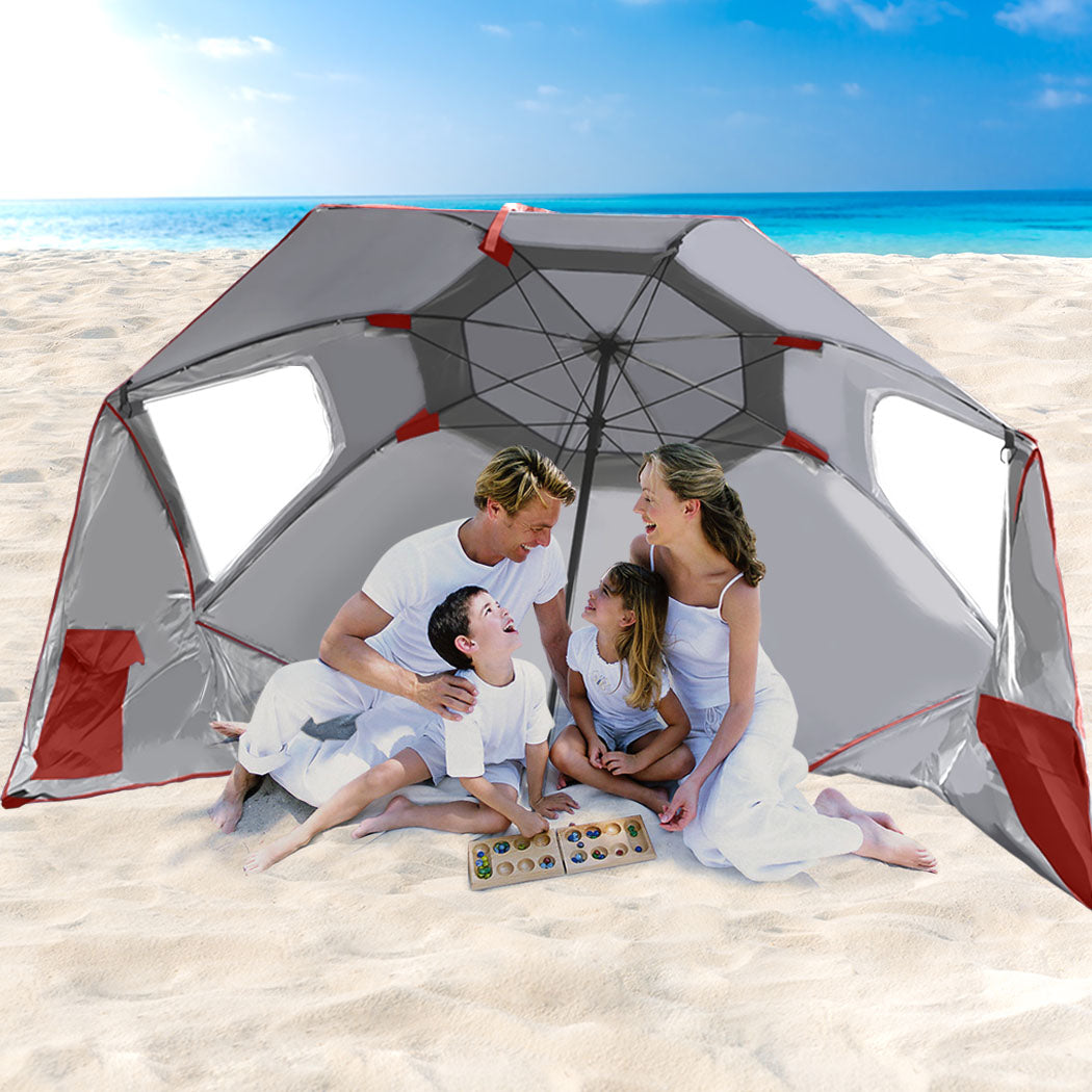 2.33m Nanakuli Outdoor Umbrella Beach Sun Shade Garden Shelter - Red