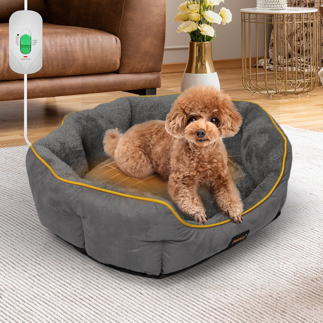 MEDIUM Dog Beds Electric Pet Heater Heated - Grey