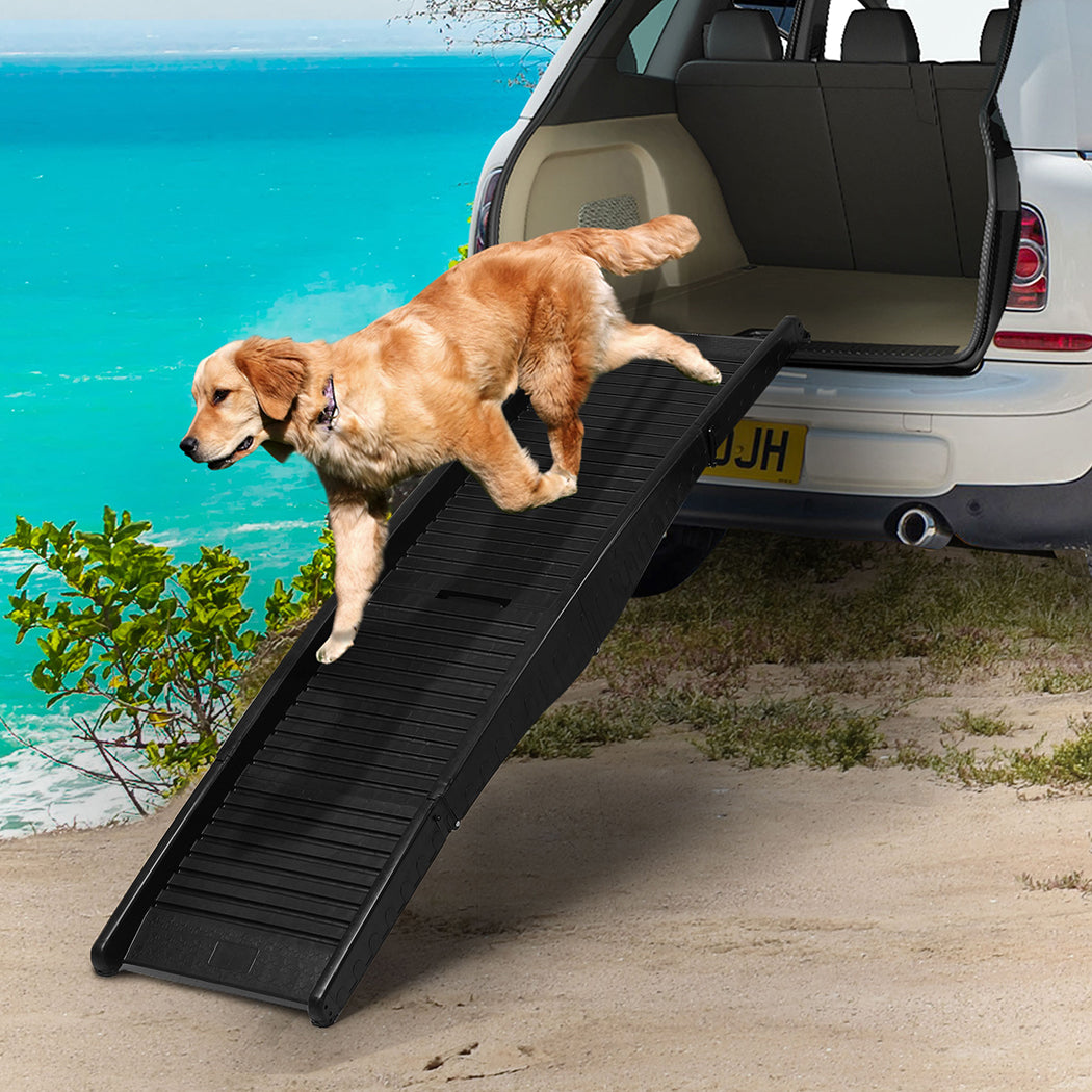 Dog Ramp Pet Car Suv Travel Stair Step Foldable Portable Lightweight Ladder - Black