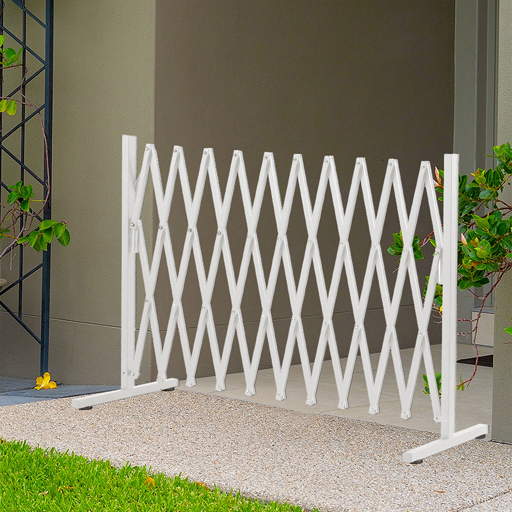 Garden Gate Security Pet Baby Fence Barrier Safety Aluminum Indoor Outdoor - White