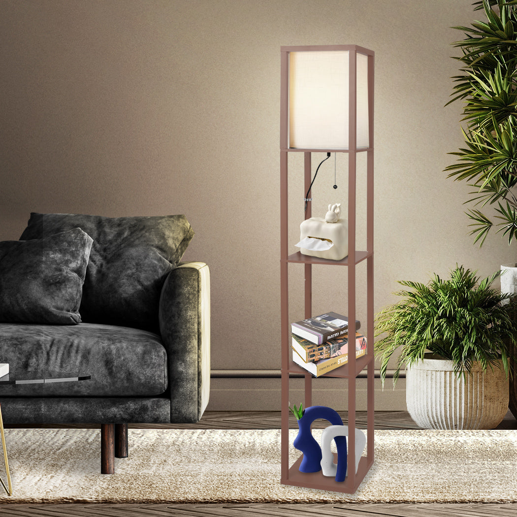 LED Floor Lamp with Storage Shelf 3 Tier Standing Reading Corner Light