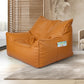 Bean Bag Chair Square Cover PU Indoor Home Game Lounger Seat Lazy Sofa Large - Brown