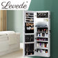 Wall Mounted or Hang Over Mirror Jewellery Cabinet with LED Light White