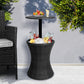 Chantria Cooler Ice Bucket Table Bar Outdoor Setting Furniture Patio Pool Storage Box - Black