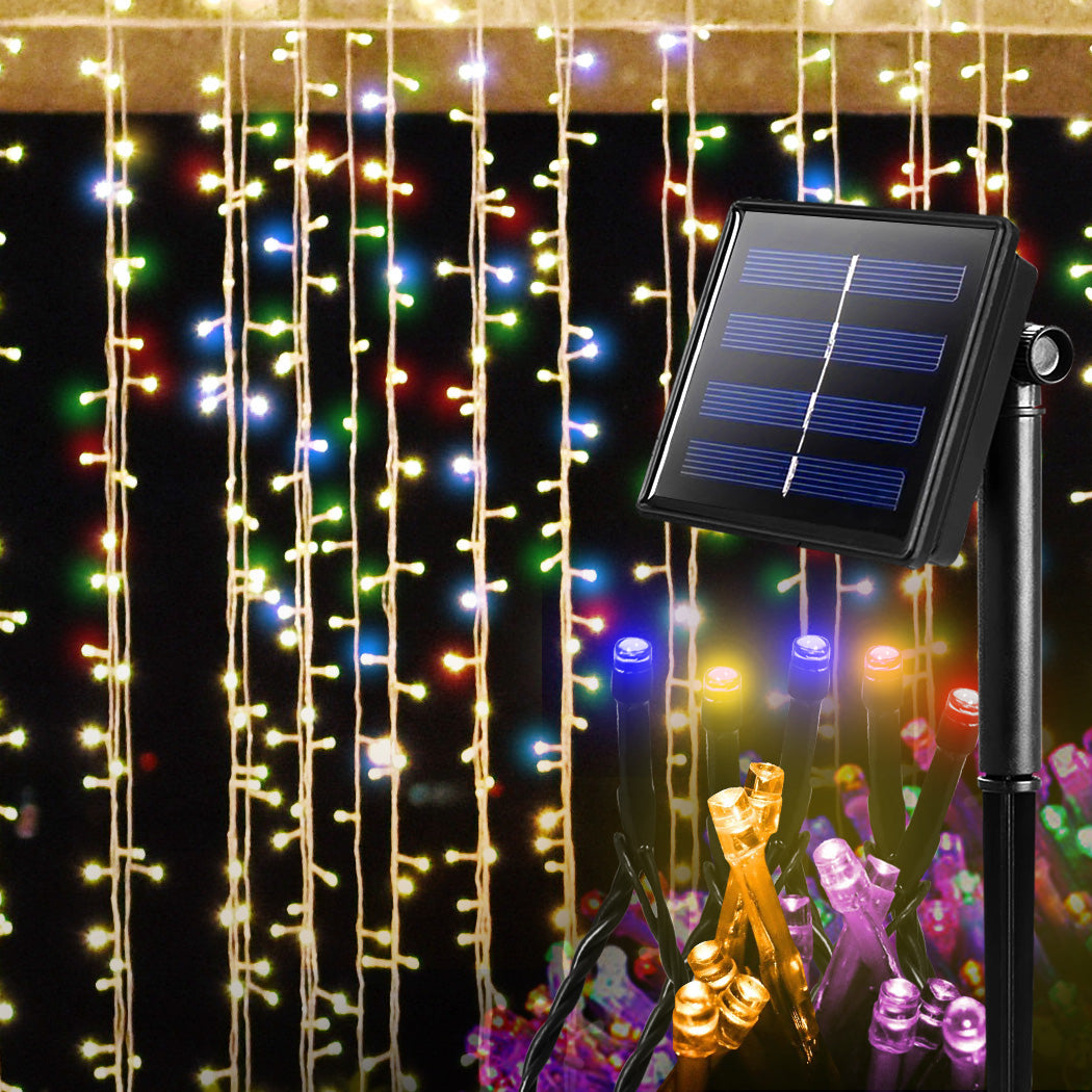 35M 300 LED Bulbs Solar Powered Fairy String Lights Outdoor Garden Party 8 Modes Controller - Multicolour