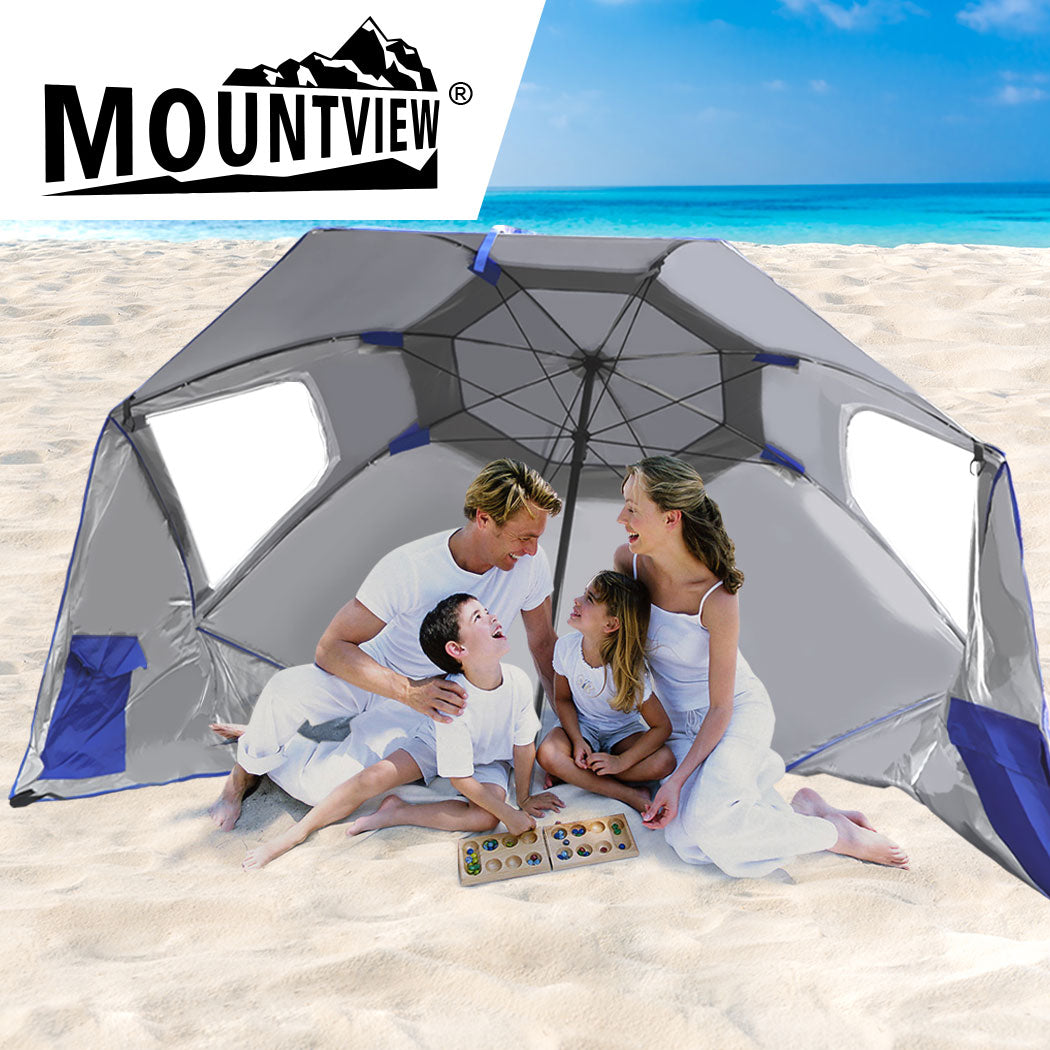 Mountview Beach Umbrella Outdoor Umbrellas Blue 2.13M