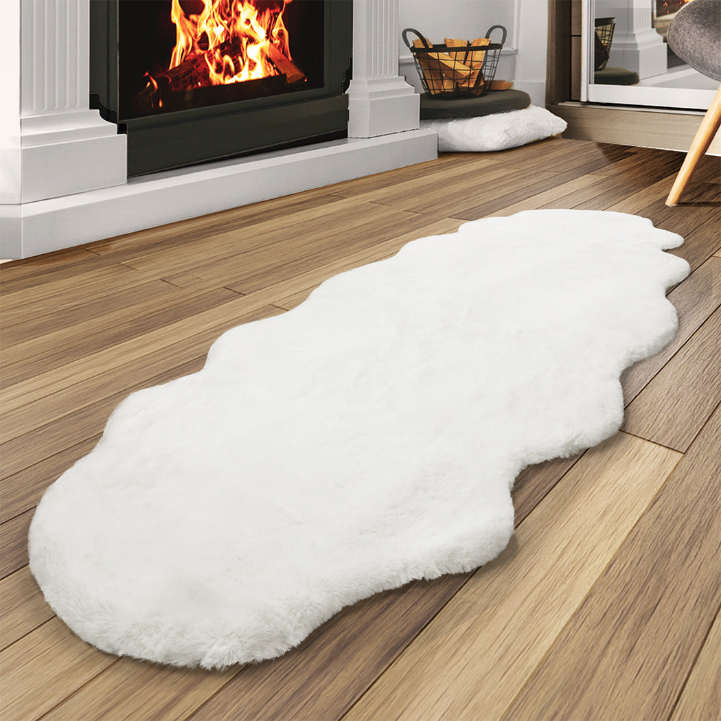 Lennon 80x200cm Floor Rug Area Rugs Cloud Fluffy - White