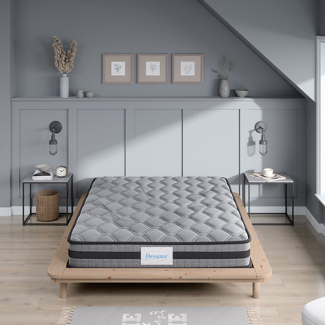 Charlotte 22cm Spring Foam Mattress Medium Firm Dark Grey - Single