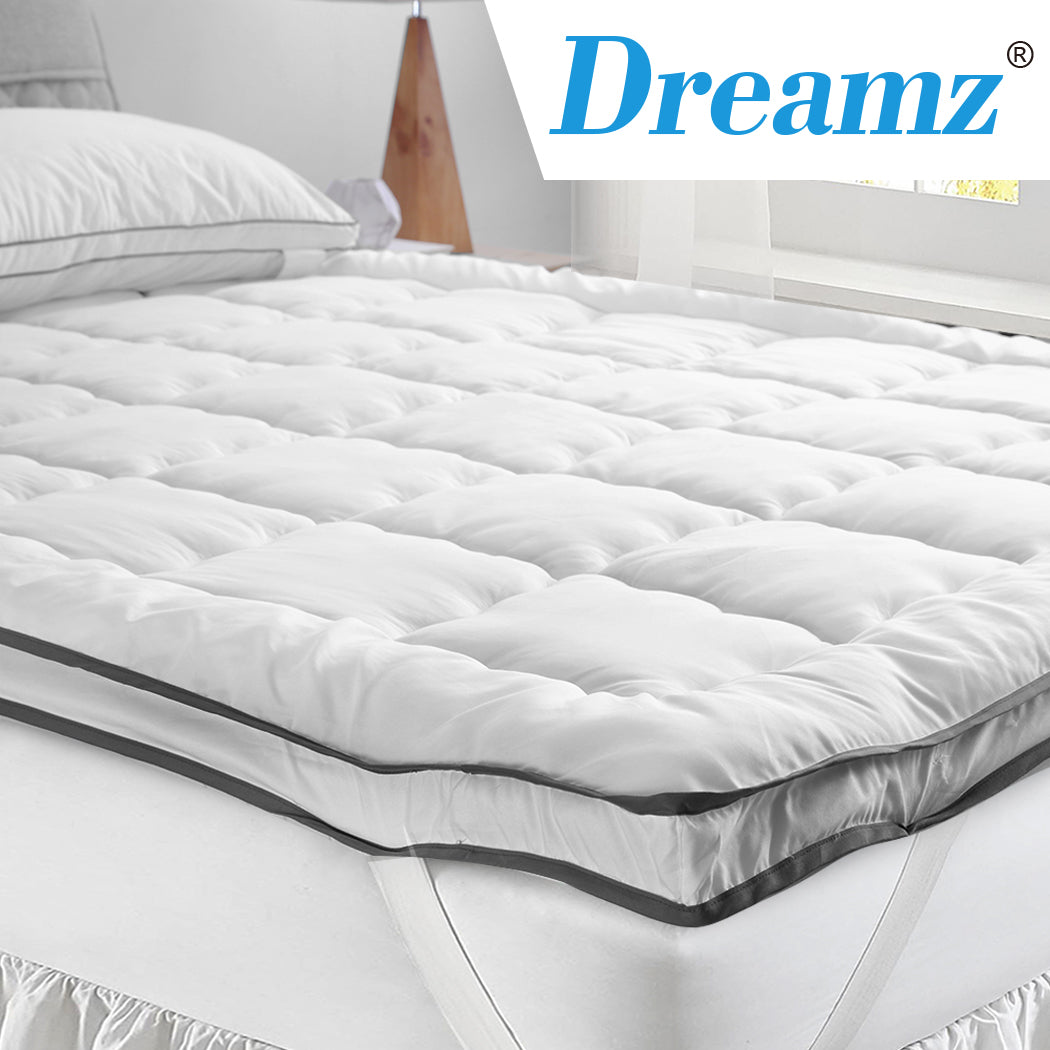 KING SINGLE Bedding Luxury Pillowtop Mattress - White