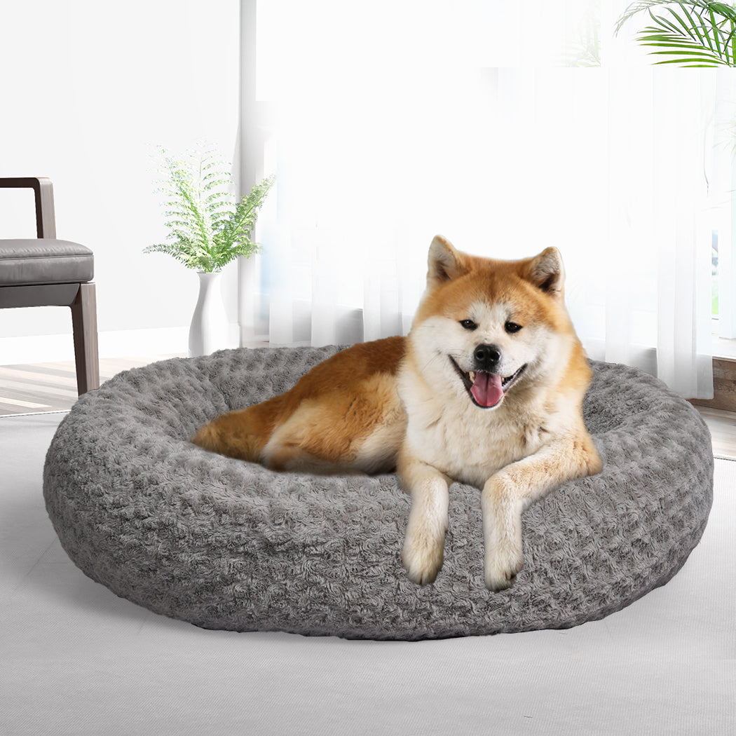 XLarge Dog Beds Calming Warm Soft Plush - Grey