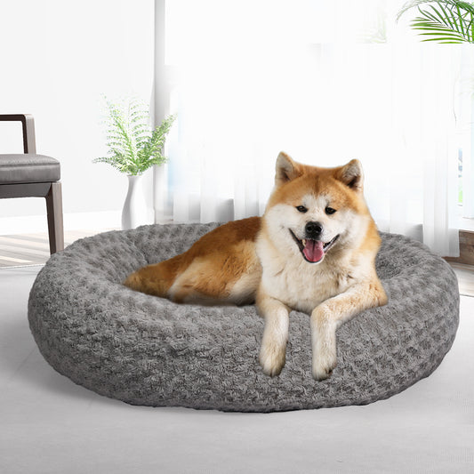 XLarge Dog Beds Calming Warm Soft Plush - Grey