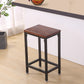 Set of 2 Belgrade Bar Stools Stool Kitchen Wooden Chair Dining Metal Industrial Barstools - Oak