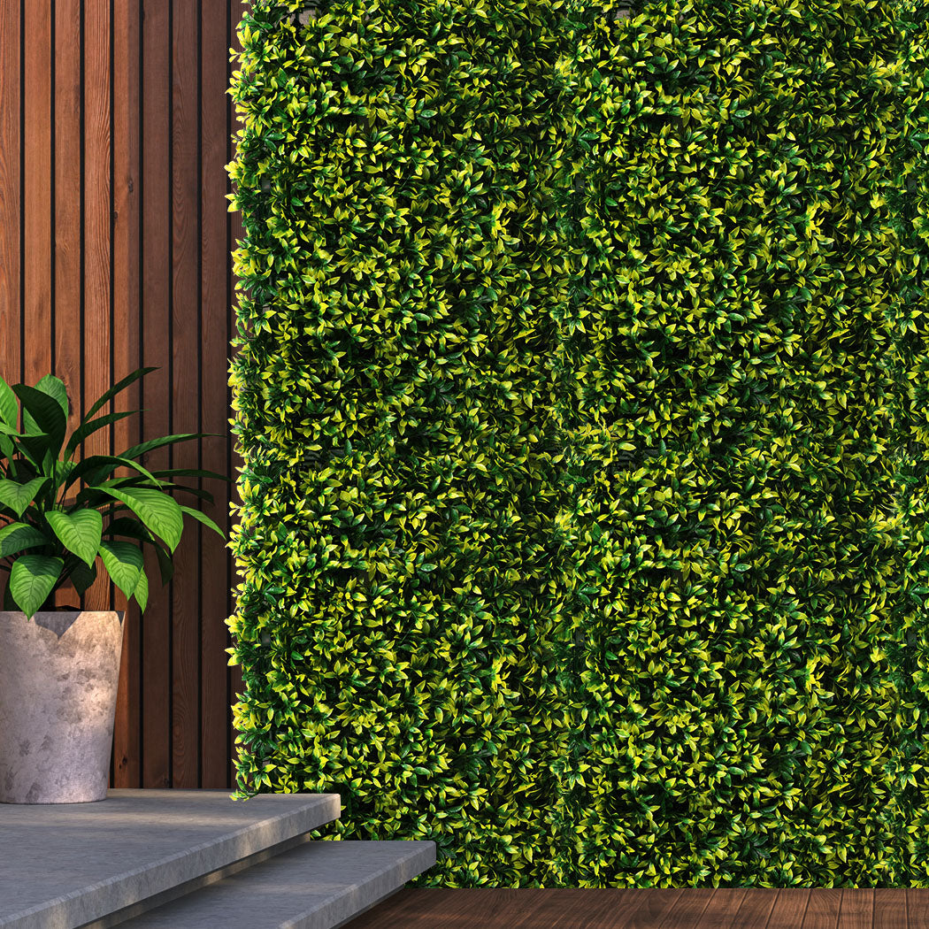 Set of 10 Artificial Boxwood Hedge Fence Fake Vertical Garden Green Outdoor